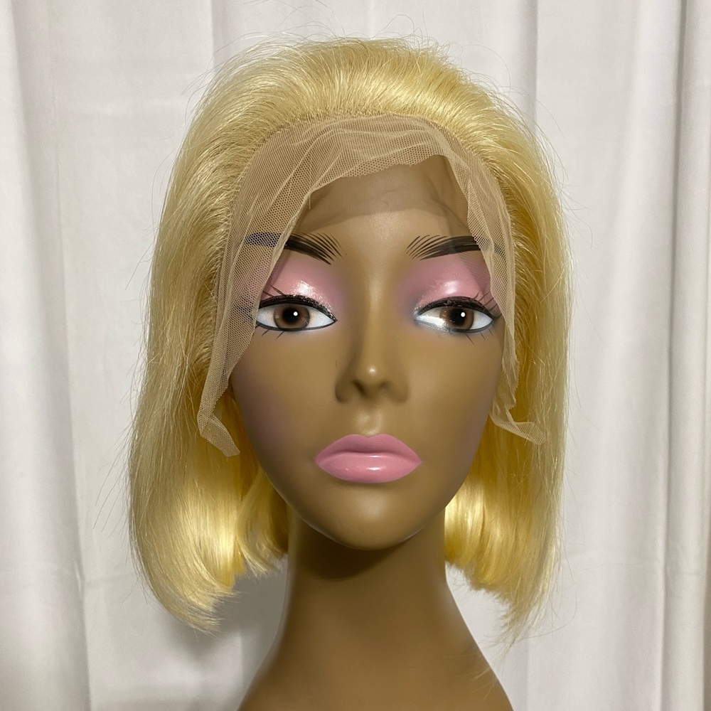 613 Blonde Bob Wig 13x4 HD Lace Front Human Hair 180% Density Glue-less